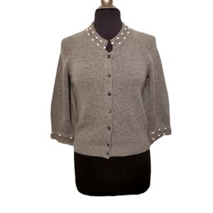 Love Moschino Sweater Cardigan Womens Size Small Gray Wool Cashmere Angora